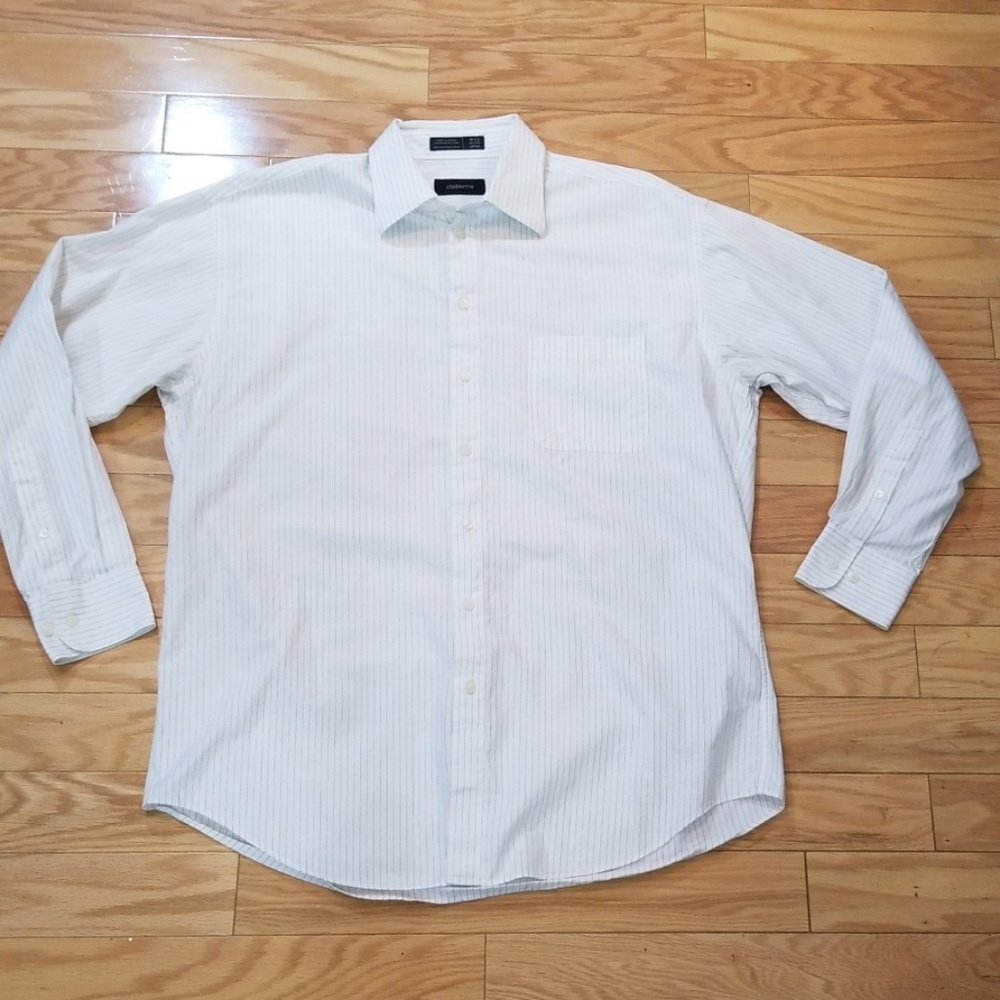 Clairborne Pinstripe Dress Shirt 16.5/34-35